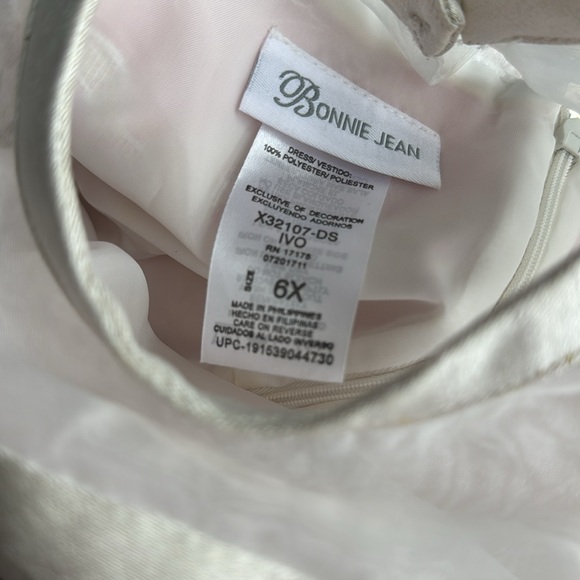 Bonnie Jean ivory cap sleeved dress 6X - Picture 6 of 6